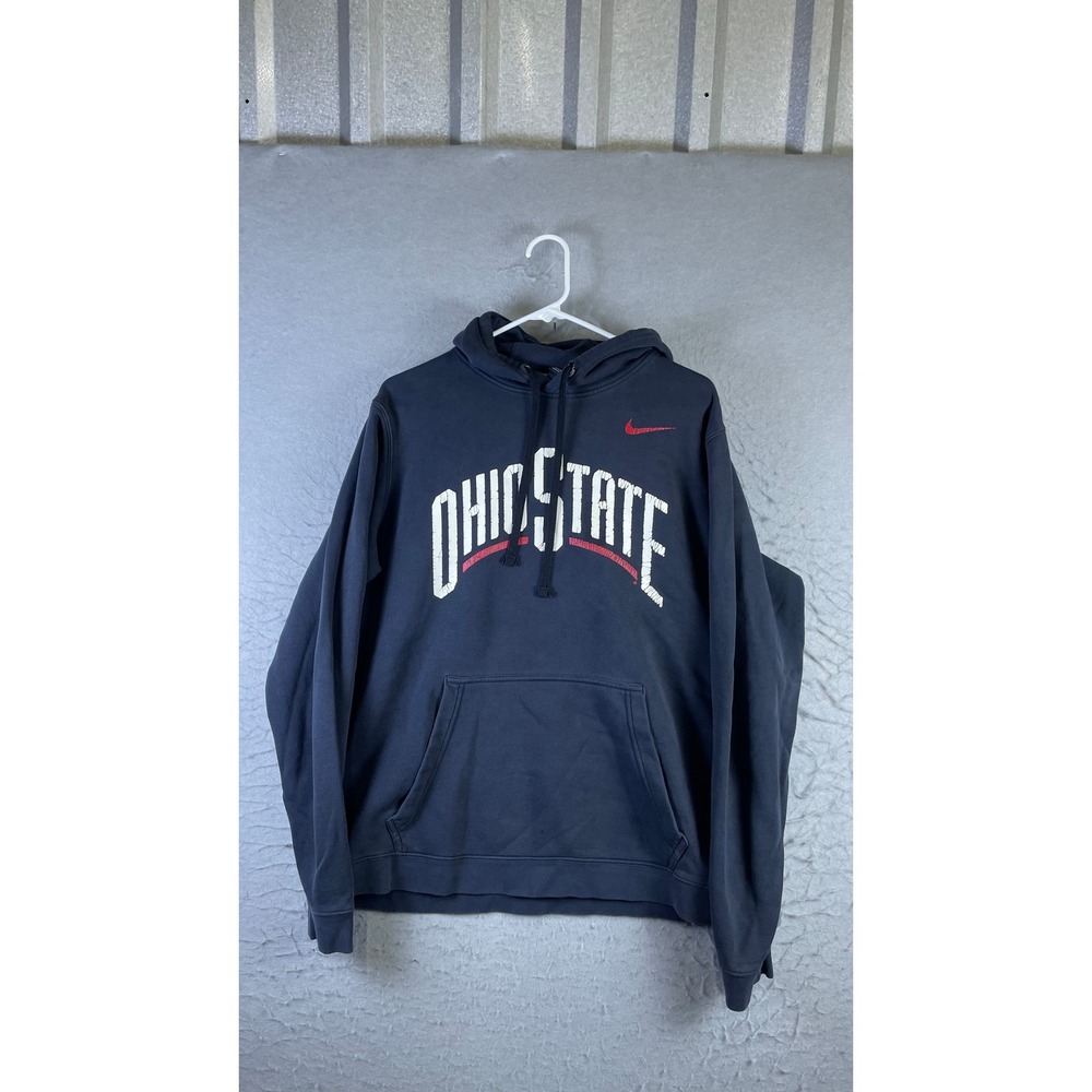 Nike Hoodie Men Large Blue Good Ohio State Buckeyes Graphic Pullover Fleece